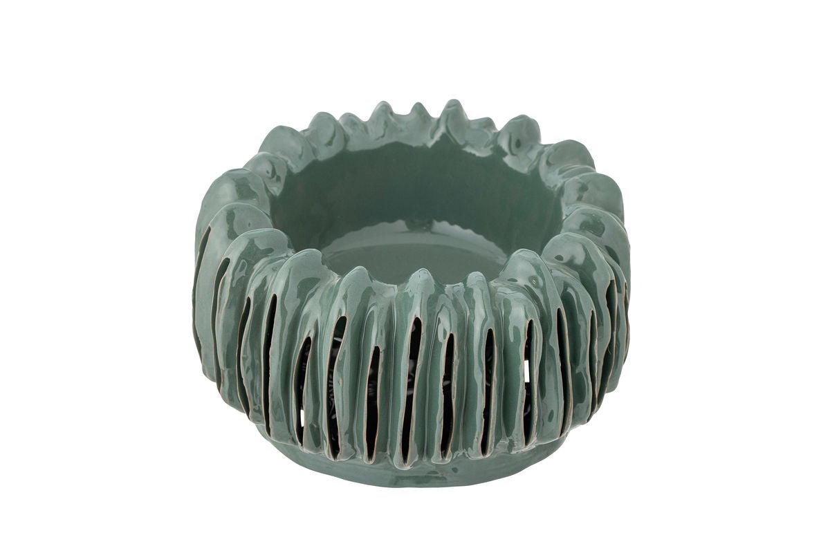 Luxusbetten24 Woodcut Blumentopf – Handgeschnitzte Schlitze, Grüner Stil Für Innenräume