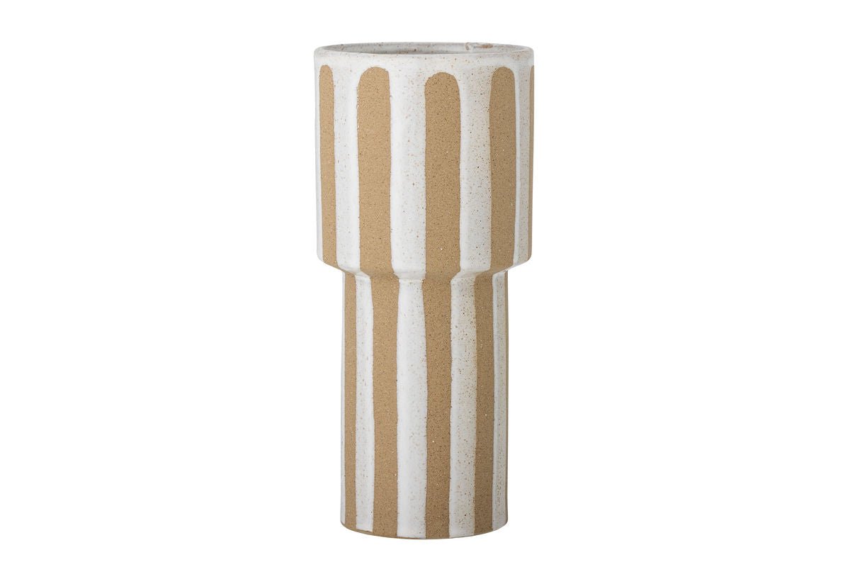 Vase Nerava Naturfarbenes Steingut Handgefertigt Beige Dekorativ Wohnzimmer