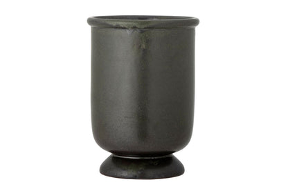 Luxusbetten24 Dorson Blumentopf – Schwarzes Steingut, 20 cm, Robustes Ton