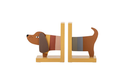 Buchstütze Lissi - aus Holz im Hundedesign für Kinder