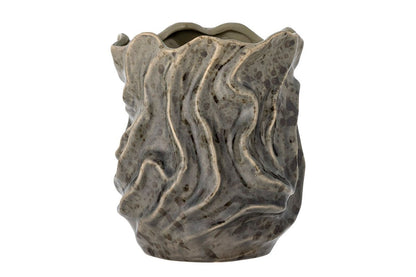 Elmara Graue Steingut Vase