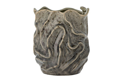 Elmara Graue Steingut Vase