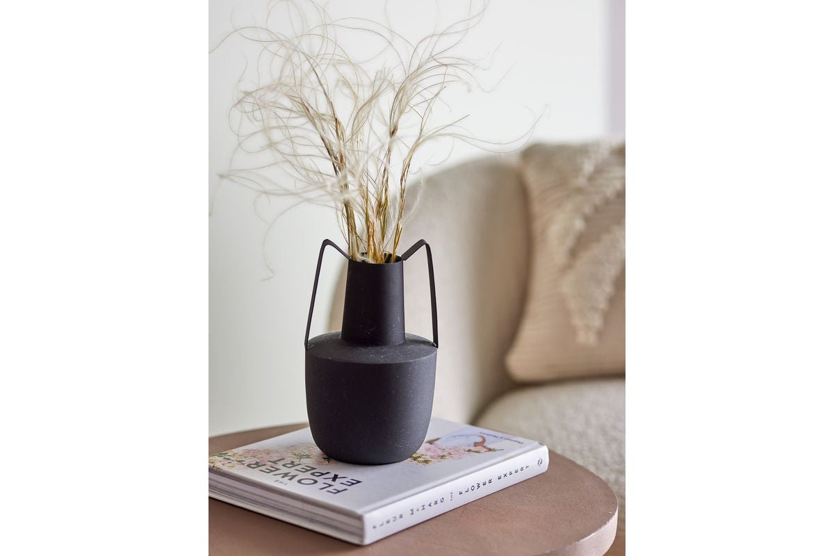 Darmare Schwarze Metallvase – Moderne Elegantes Zeitloses Design Wohnaccessoire