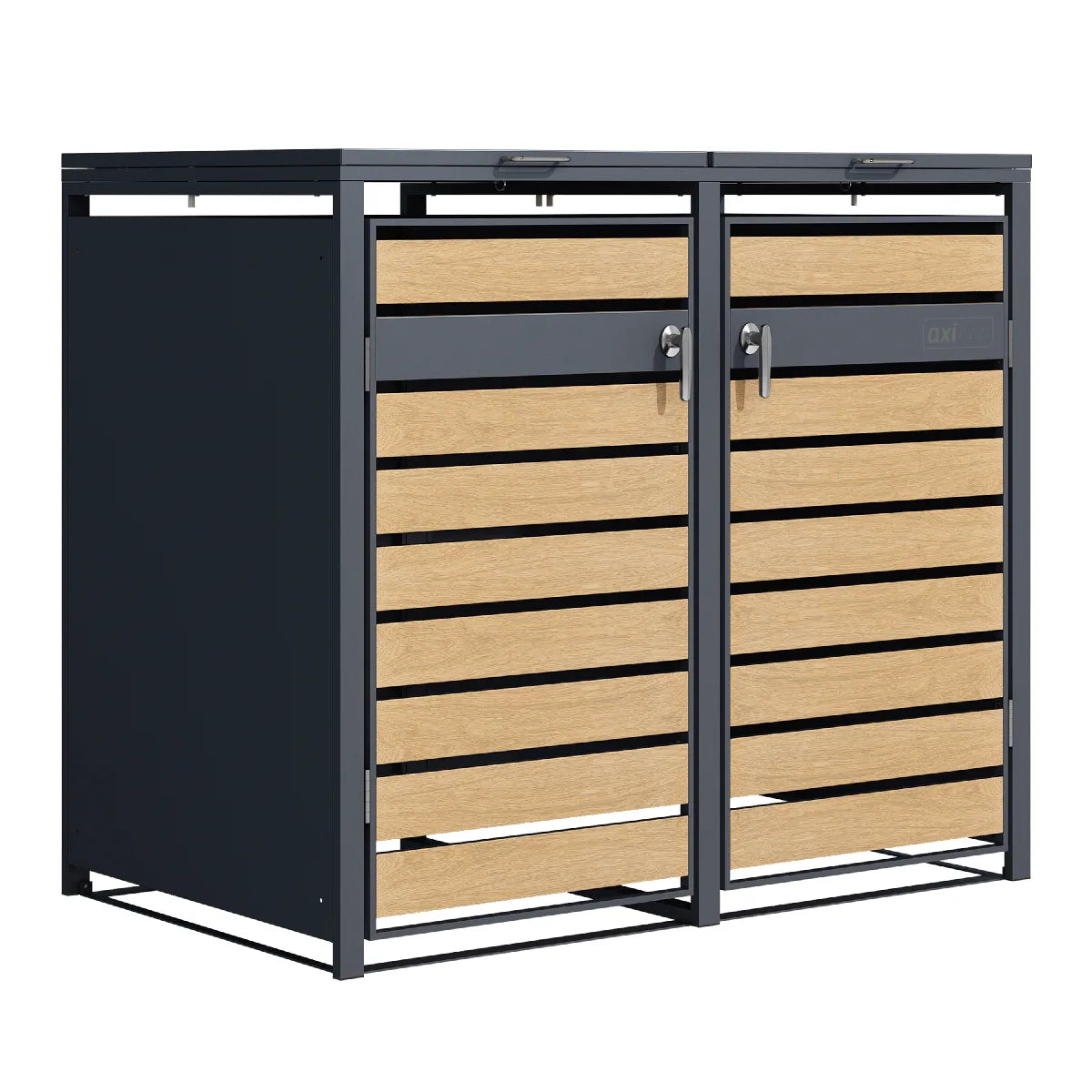 Axi House Cajón de basura 1.32x0.8x1.16 m – Acero Galvanizado Anthracite/Gris
