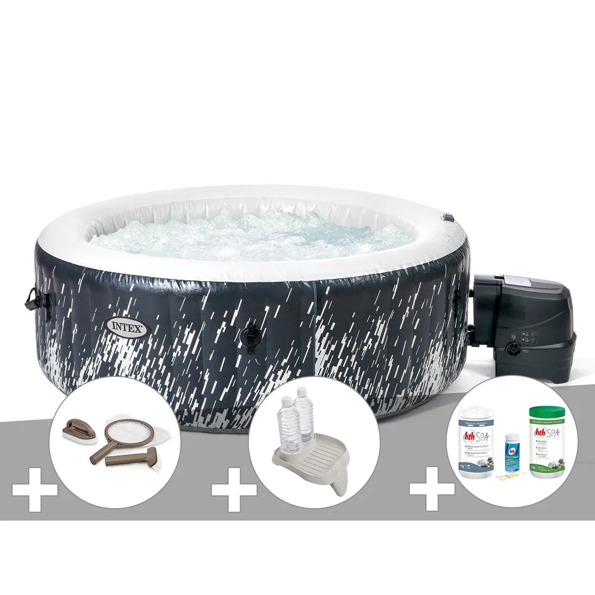 Kit Spa Gonflable Intex PureSpa Galaxie Rond Bulles 4 Places MKR00014316453