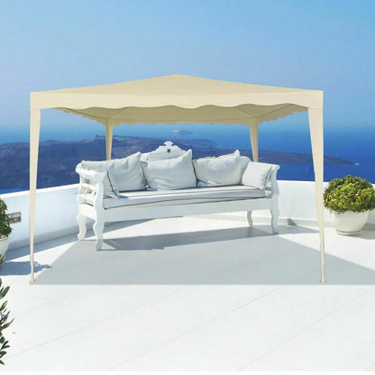 Aktive Pergola Carpa Crema 3x3 M Estructura Acero Tela Retráctil