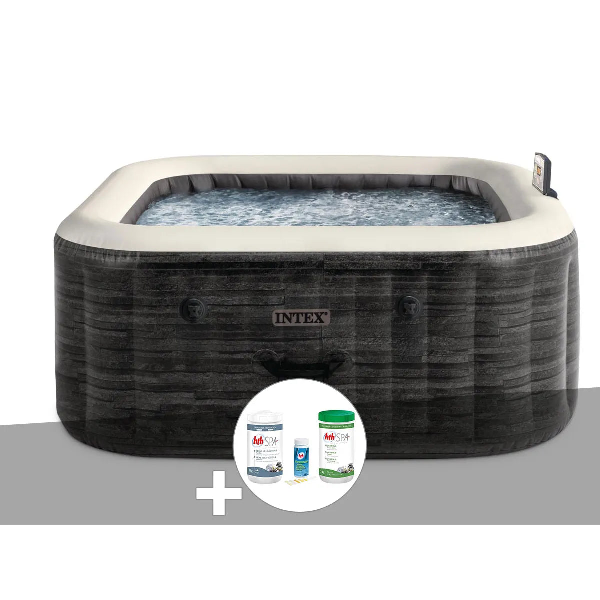 Kit Spa Gonflable Intex PureSpa Ardoise Carre Bulles 4 Places MKR00014316495
