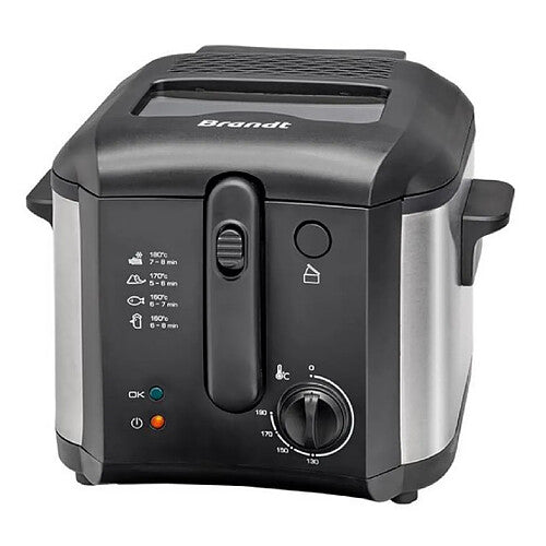 Brandt FRI30X Freidora Eléctrica Compacta 2,5L Negro/Inox