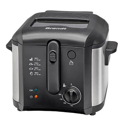 Brandt FRI30X Freidora Eléctrica Compacta 2,5L Negro/Inox