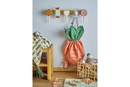 Kinder Garderobe Haily aus Kiefernholz mit Bonbon Design Bunt