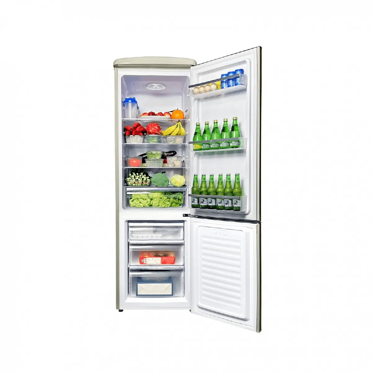 LINARIE LJCO250CREAM Refrigerador Dos Puertas Retro Crema Estático