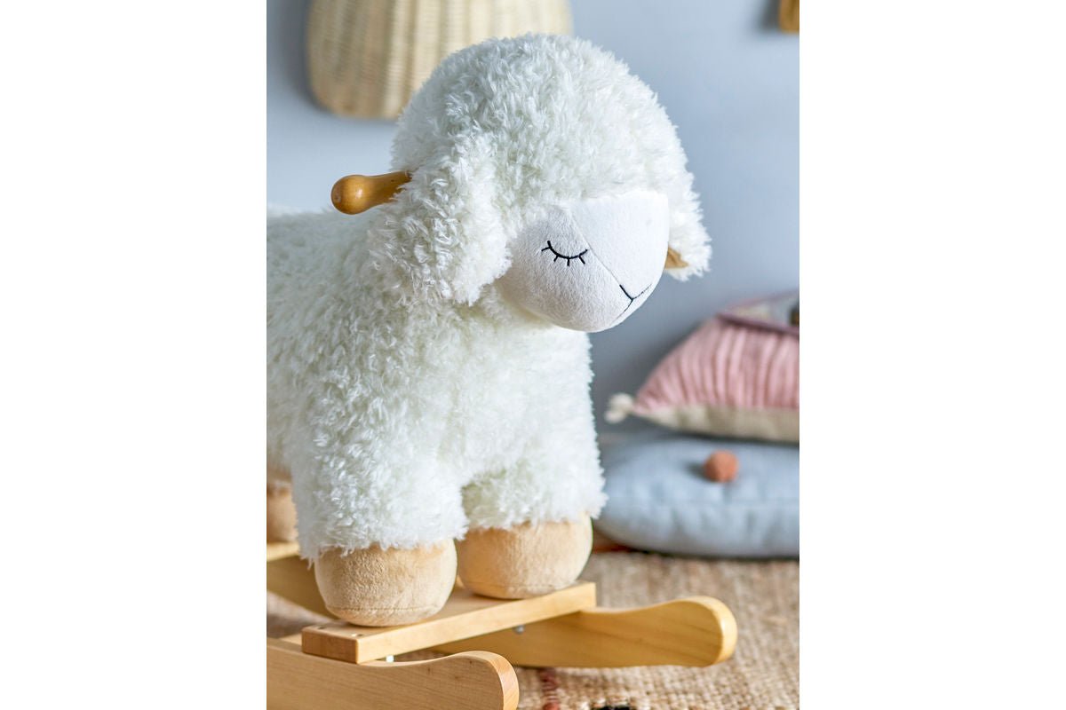 Schaukelspielzeug Salome – Flauschiges Holzschaukeltier für Babys & Kinder