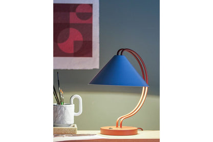 Luxusbetten24 Yanava Tischlampe Blau/Braun Wohnzimmer Stil Moderne Dekorativ
