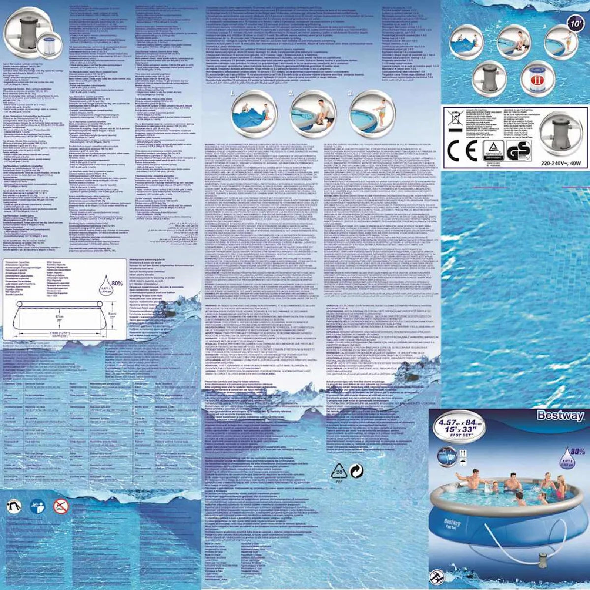 Bestway Fast Set 457x84 Cm Piscina Inflable