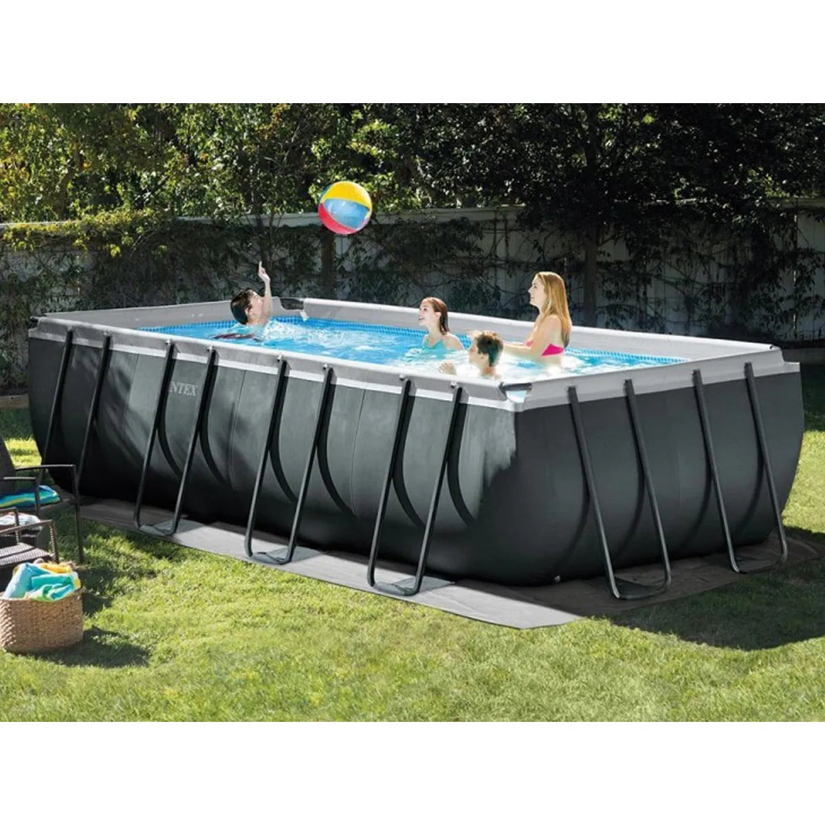 Intex Baltik Piscina Rectangular Kit 549 cm x 274 cm Gris Exterior
