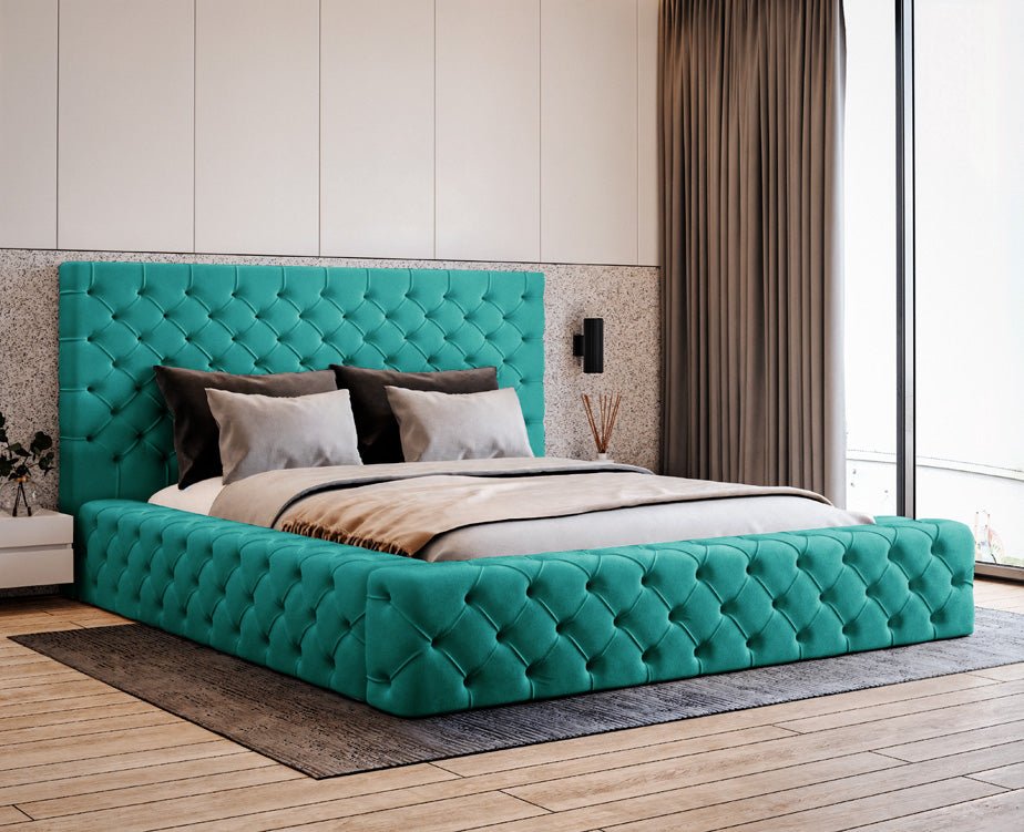 Designer Polsterbett Lana Samt mit Stauraum
