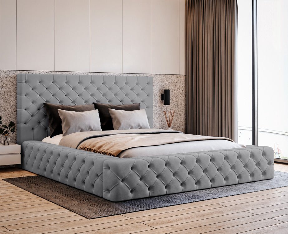 Designer Polsterbett Lana Samt mit Stauraum