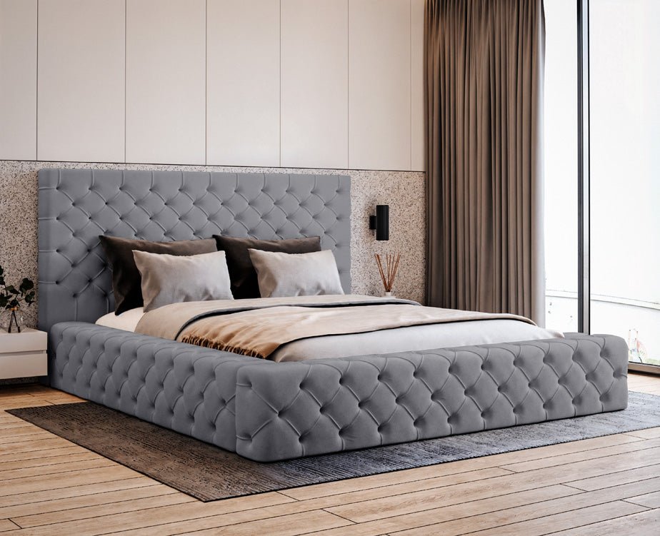 Designer Polsterbett Lana Samt mit Stauraum