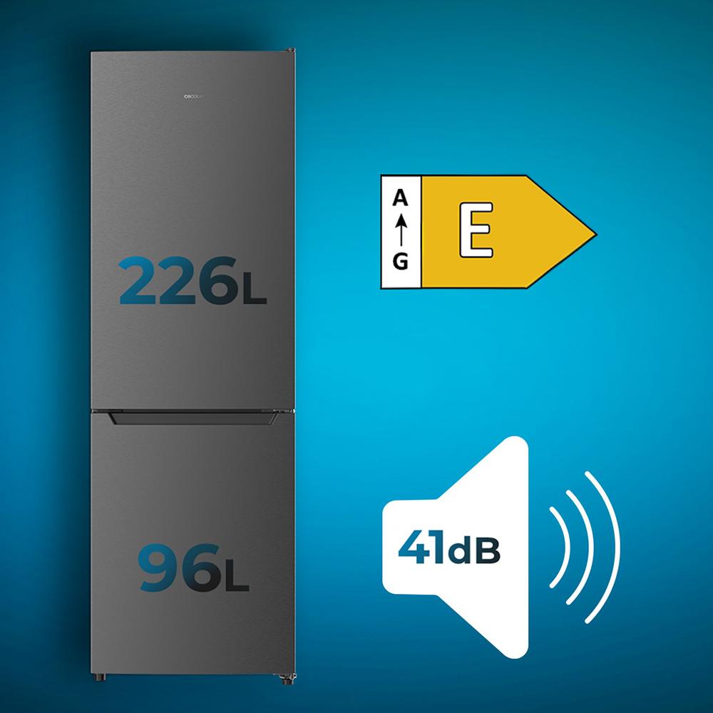 Cecotec Bolero CoolMarket Combi 322 Dark E Frigorífico Clase E