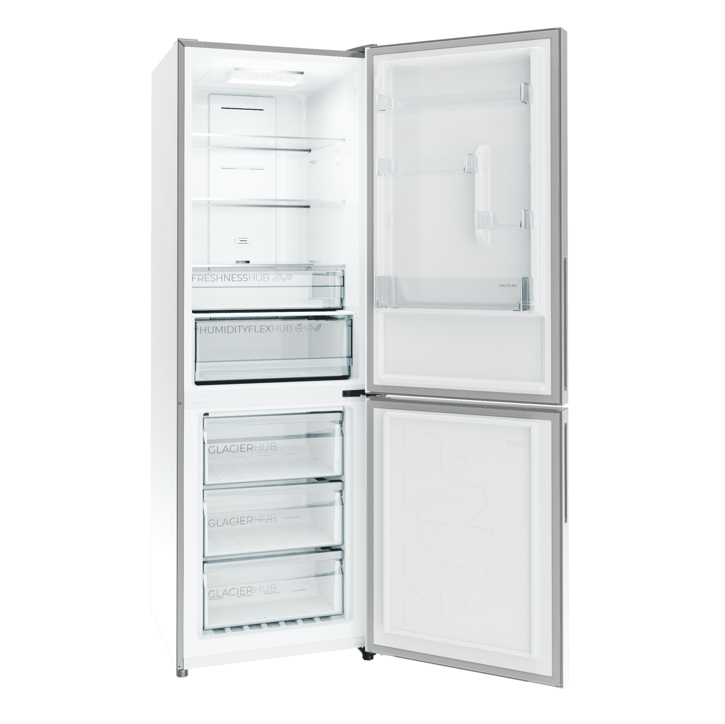 Cecotec Bolero CoolMarket 322 Inox Frigorífico Combi Clase E 322L