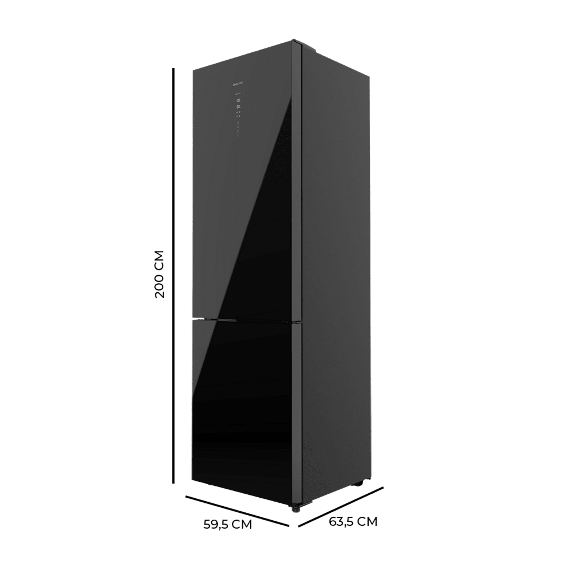 Cecotec CoolMarket 356 Frigorífico Combi Black Glass 356L
