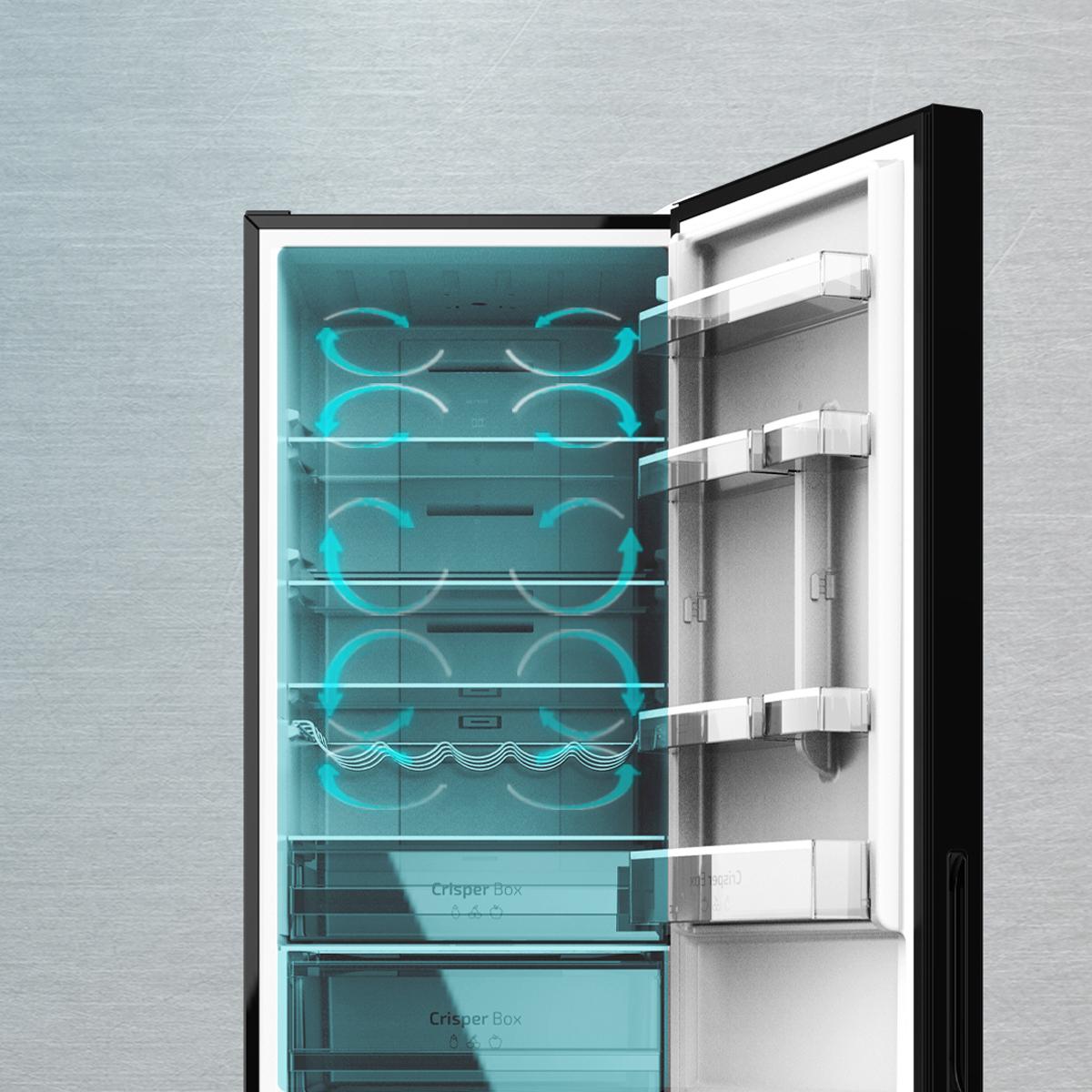 Cecotec CoolMarket 356 Frigorífico Combi Black Glass 356L