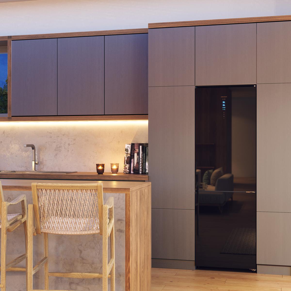 Cecotec CoolMarket 356 Frigorífico Combi Black Glass 356L