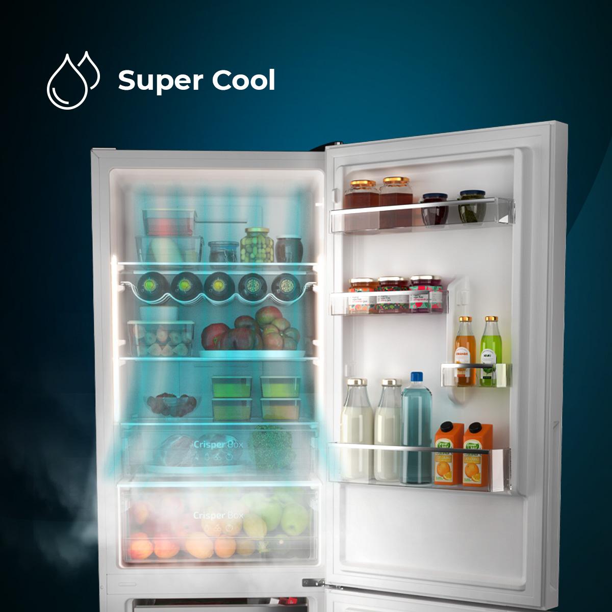 Cecotec Bolero CoolMarket 356 Frigorífico Combi Clase D White Glass