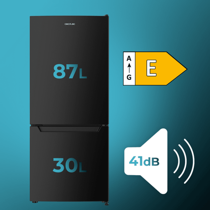 Cecotec CoolMarket Combi 117 DF Frigorífico Negro E