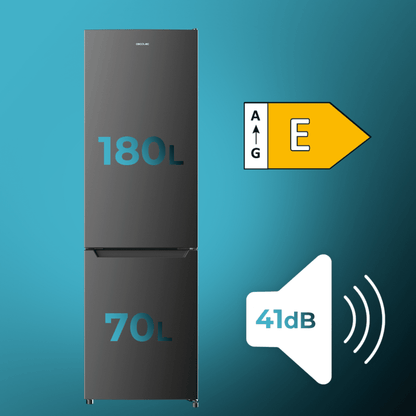 Cecotec Bolero CoolMarket Combi 250 Frigorífico No Frost Dark E