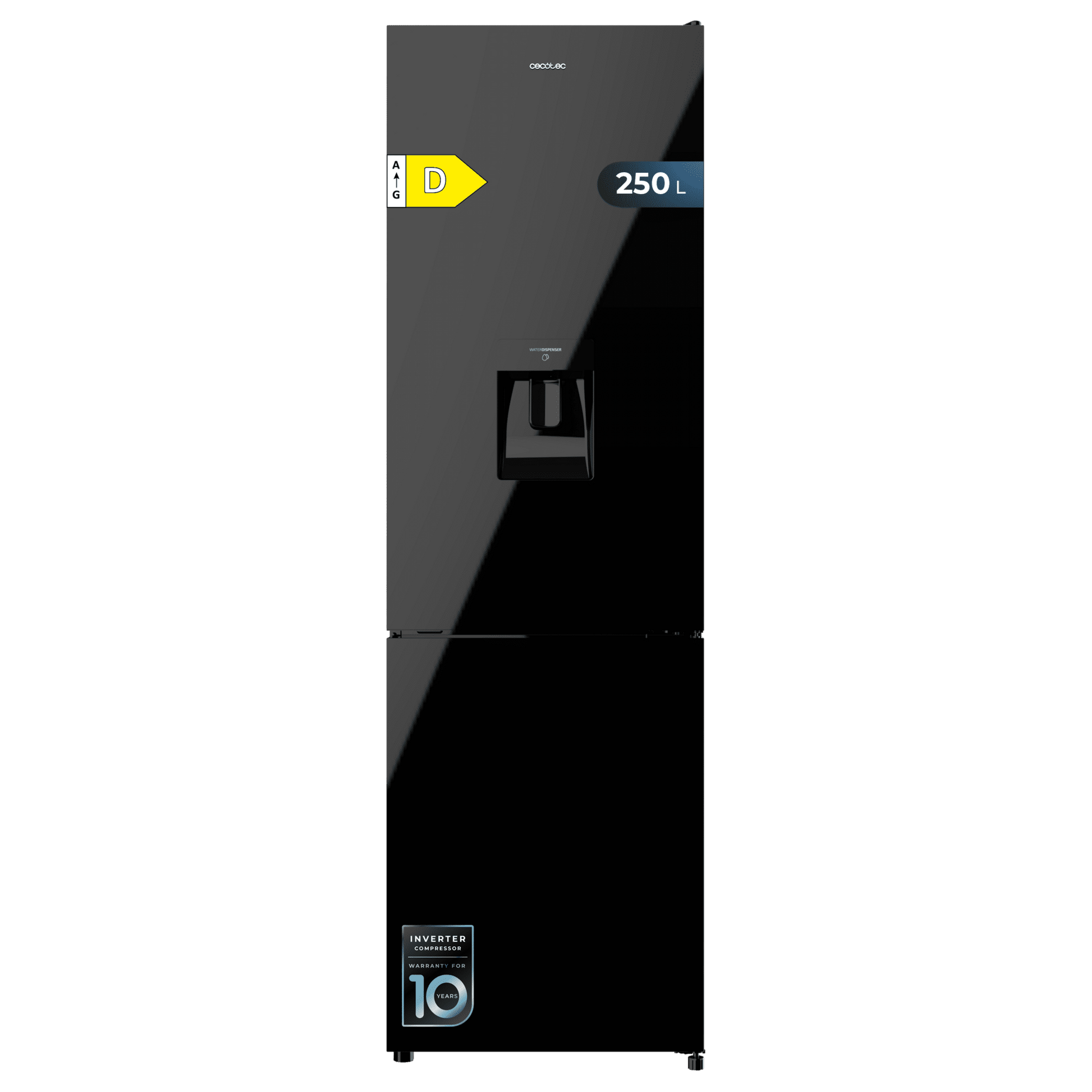 Cecotec Bolero CoolMarket Combi 250 WD Frigorífico No Frost Negro