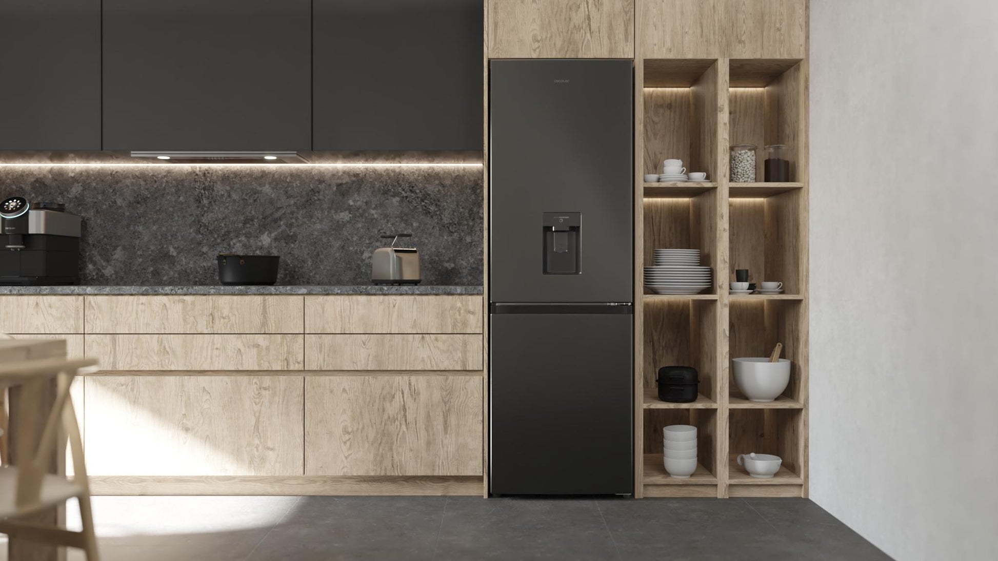 Cecotec Bolero CoolMarket Combi 296 DF WD Dark Frigorífico Combi