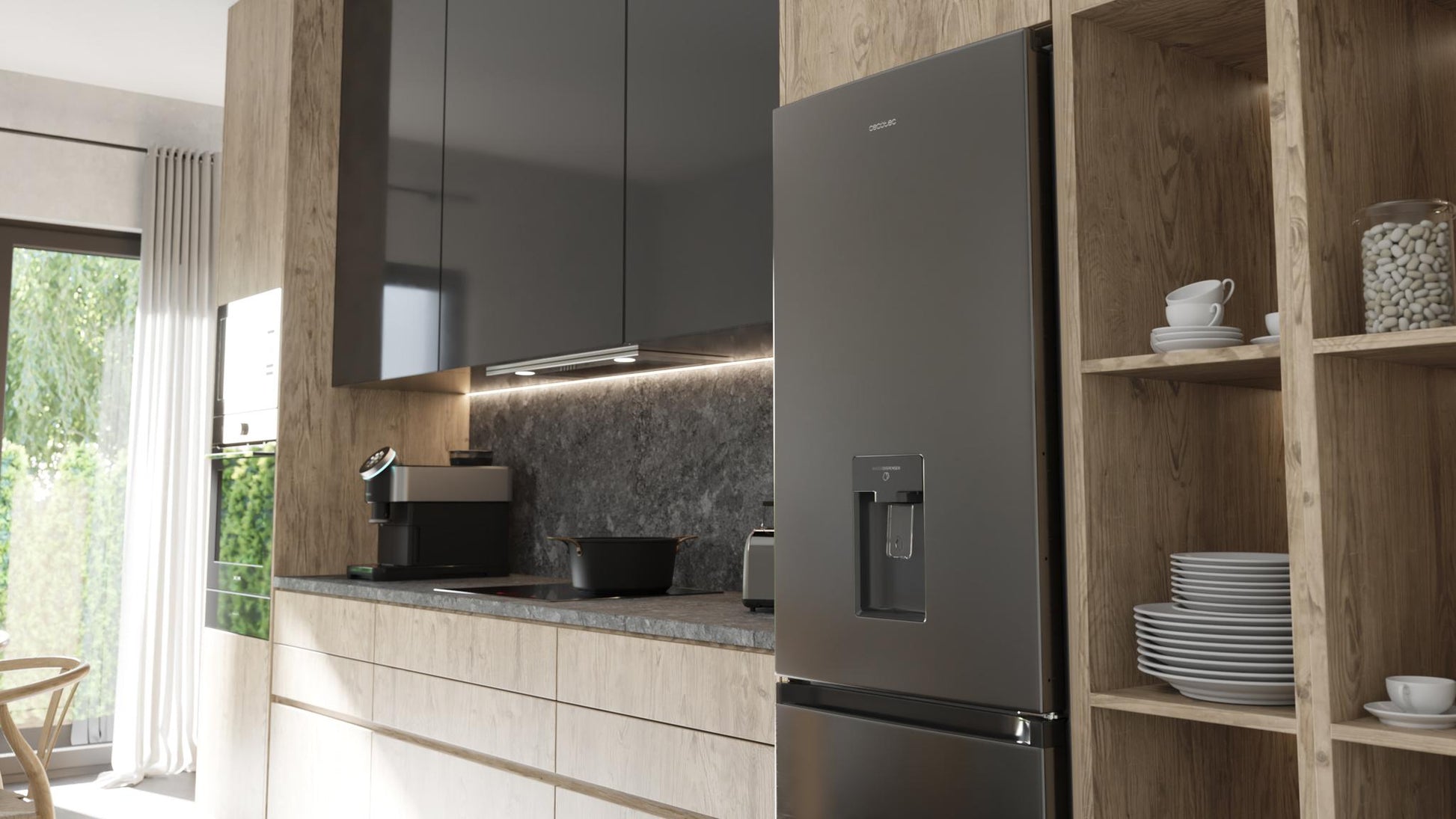 Cecotec Bolero CoolMarket Combi 296 DF WD Dark Frigorífico Combi