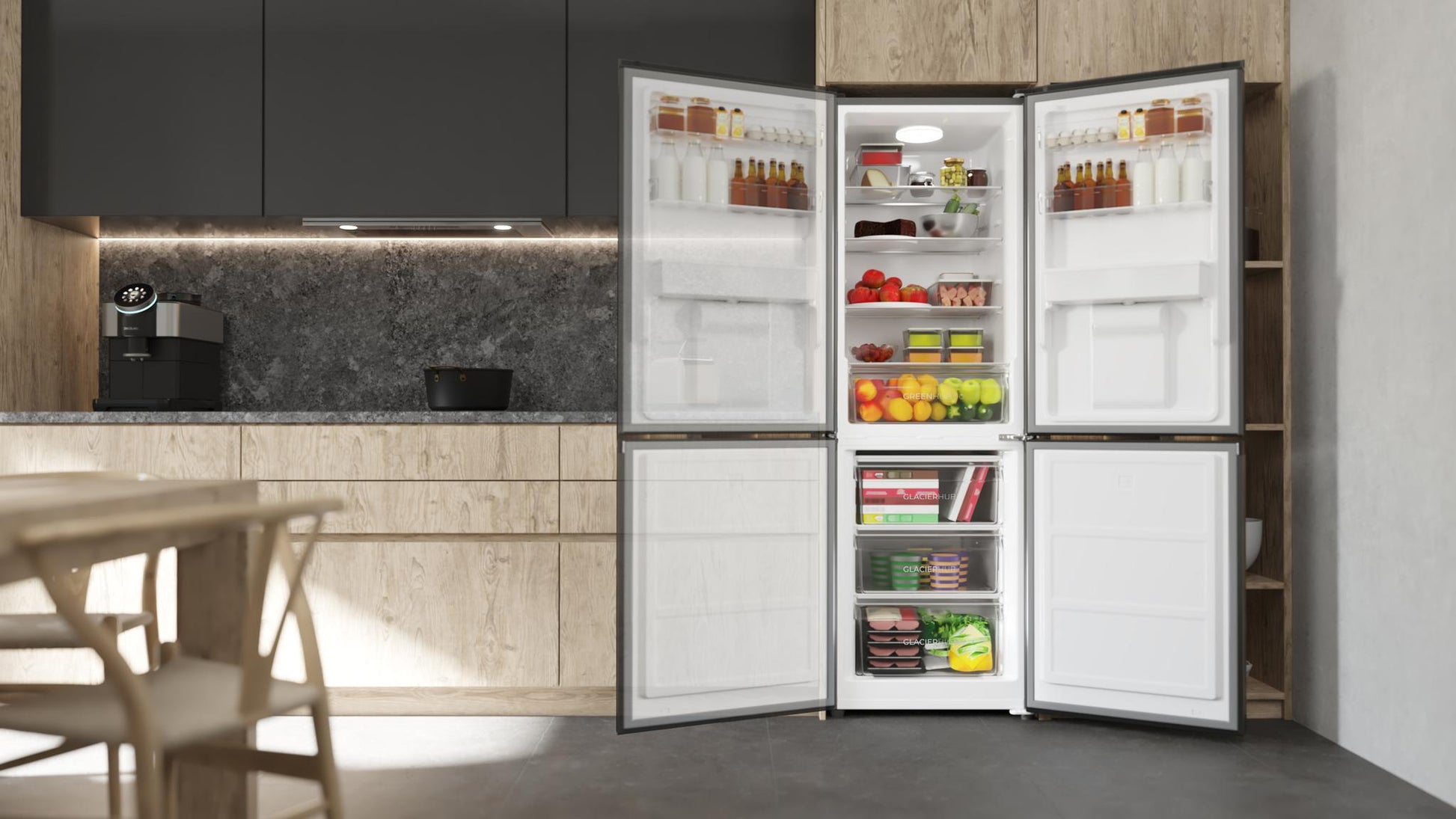 Cecotec Bolero CoolMarket Combi 296 DF WD Dark Frigorífico Combi