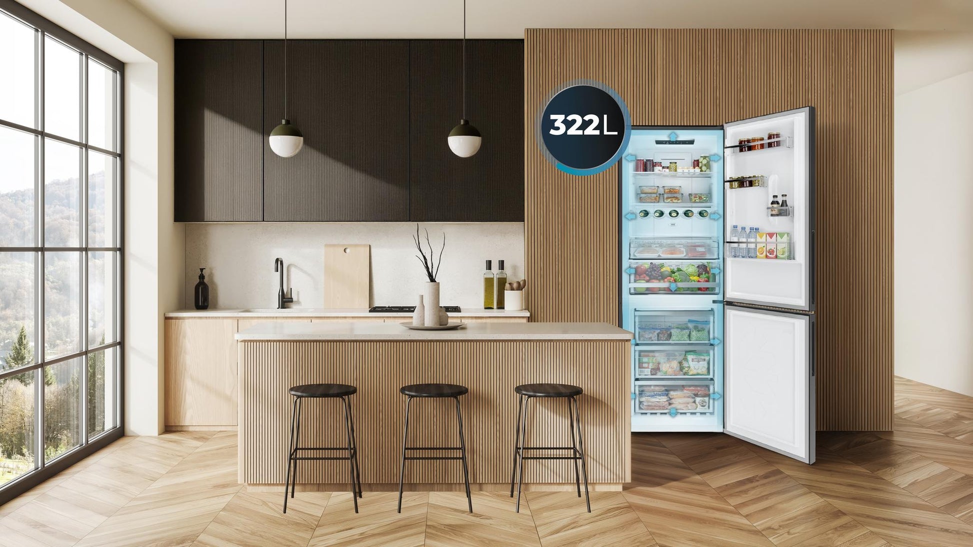Cecotec Bolero CoolMarket 322i Frigorífico Combi Acero Inox Oscuro 322L