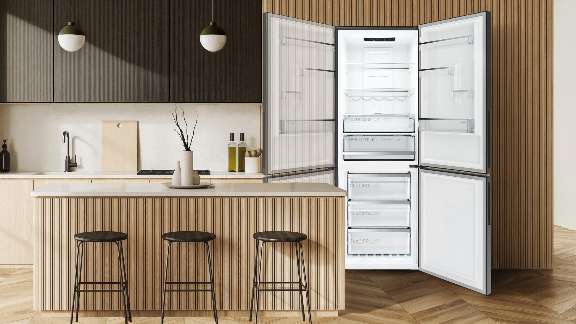Cecotec Bolero CoolMarket 322i Frigorífico Combi Acero Inox Oscuro 322L