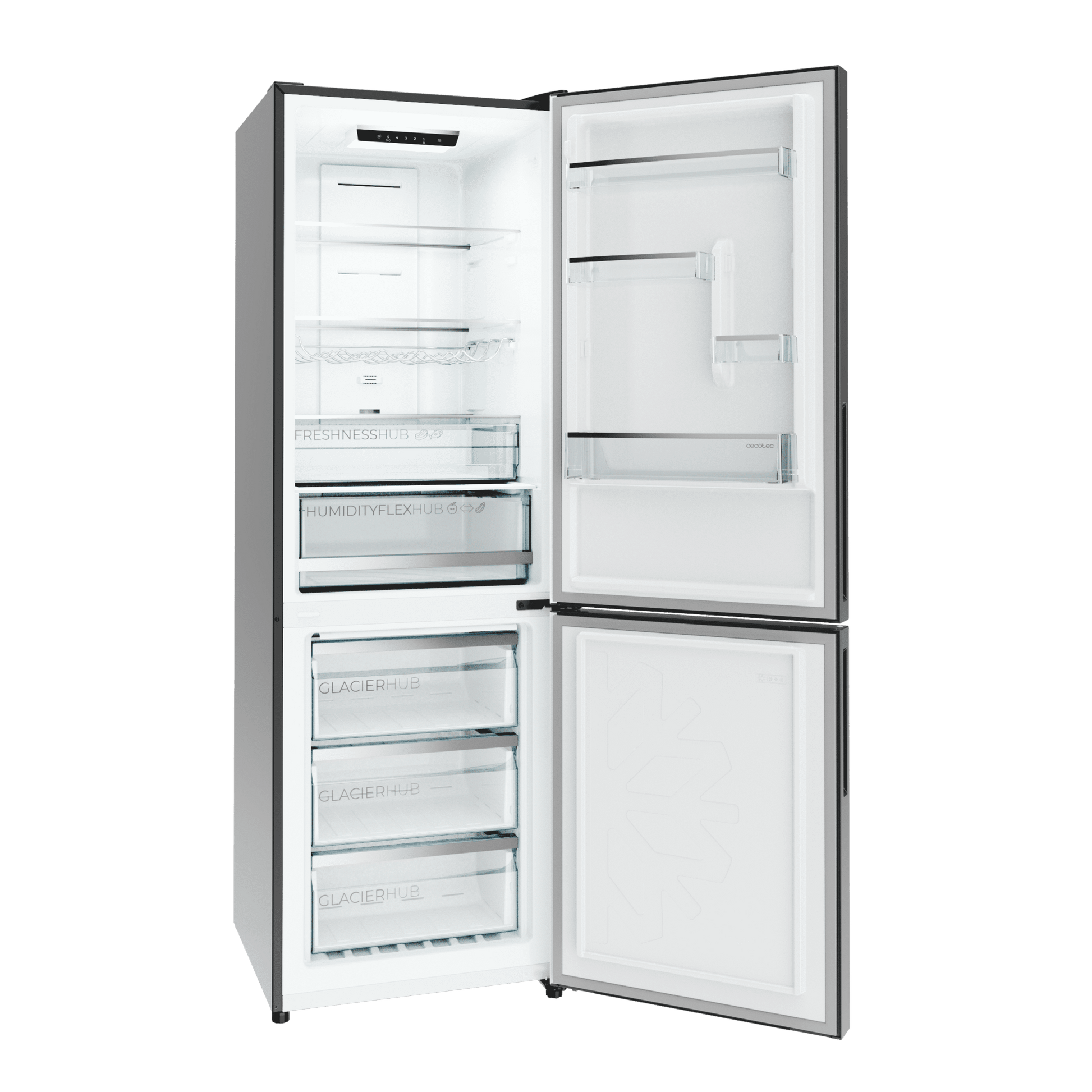 Cecotec Bolero CoolMarket 322i Frigorífico Combi Acero Inox Oscuro 322L