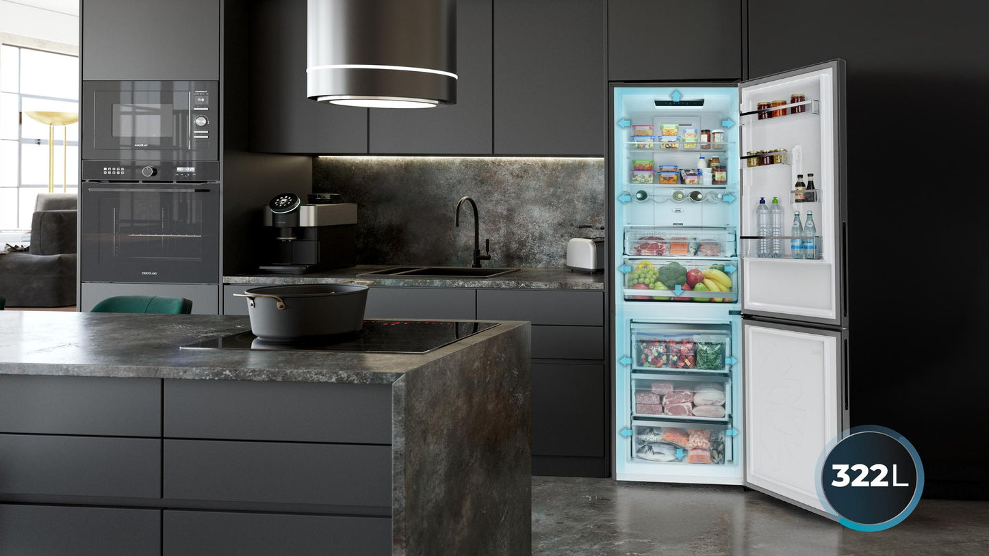 Cecotec CoolMarket 322i Frigorífico Combi Gris 322L