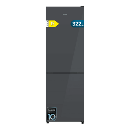 Cecotec CoolMarket 322i Frigorífico Combi Gris 322L