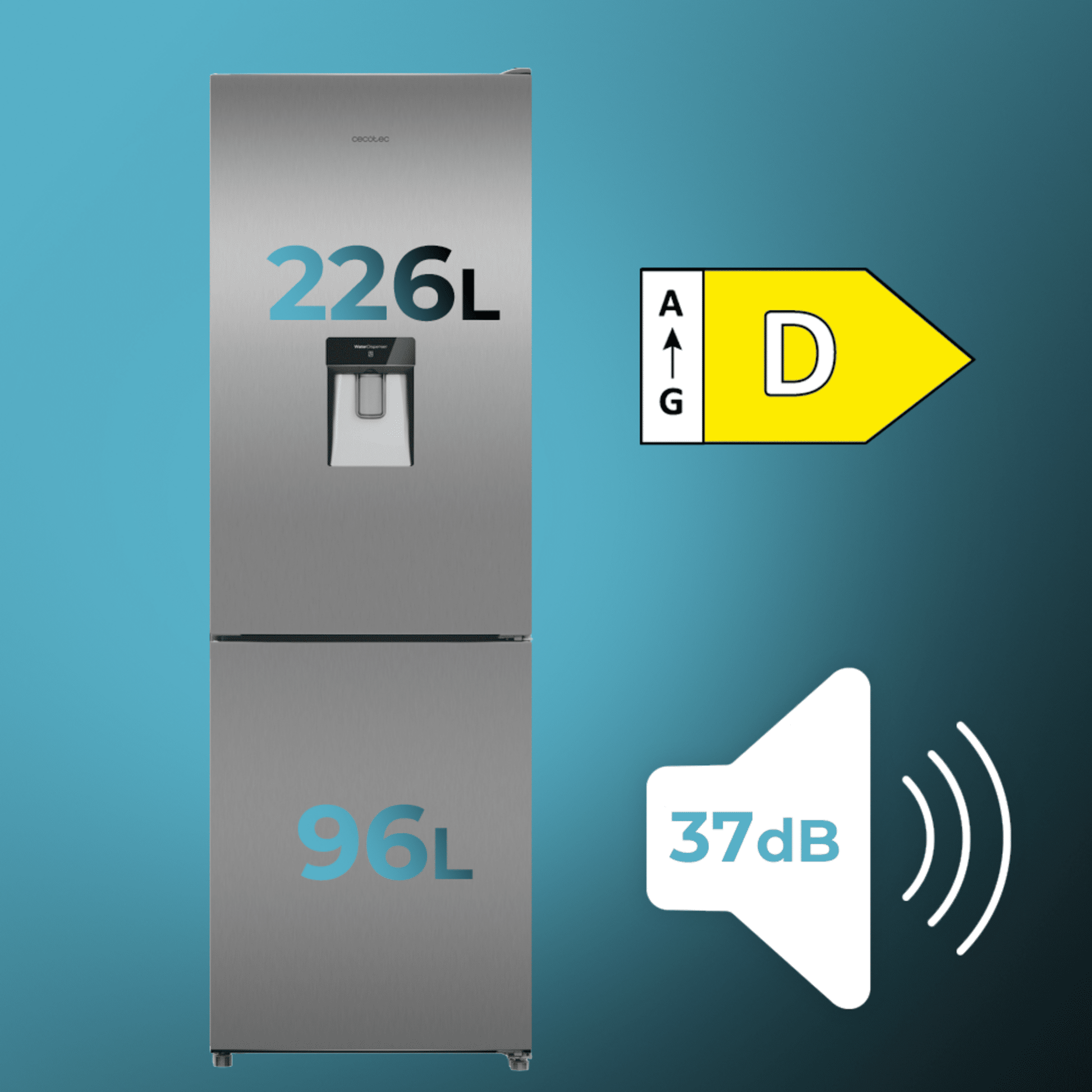 Cecotec Bolero CoolMarket 322i WD Frigorífico Acero Inoxidable