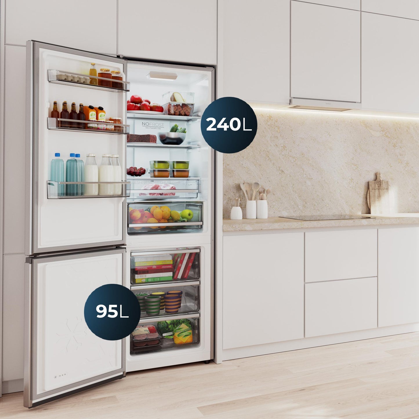 Cecotec Bolero CoolMarket Combi 335 Inox E Frigorífico