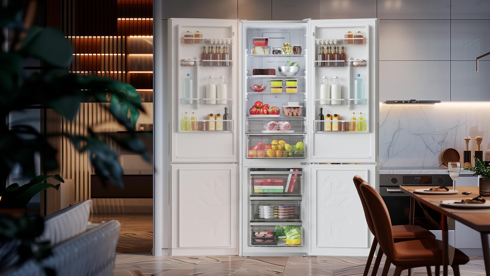 Cecotec CoolMarket Combi 356 Frigorífico Glass Grey D 356L