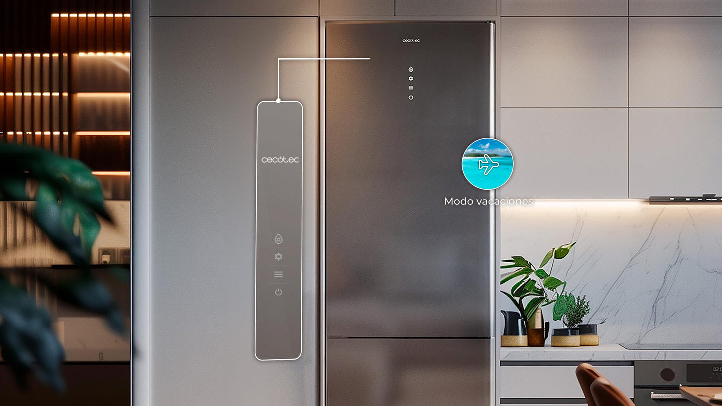 Cecotec CoolMarket Combi 356 Frigorífico Glass Grey D 356L