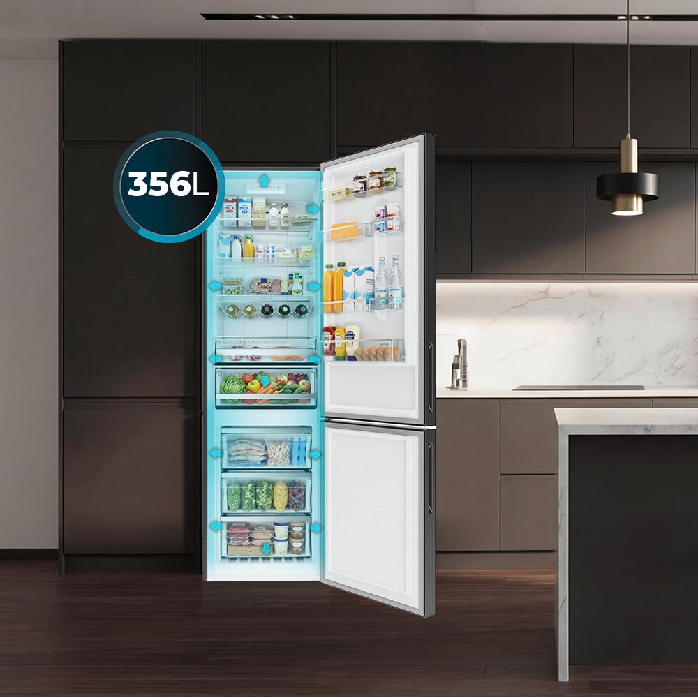Cecotec Bolero CoolMarket Combi 356i Frigorífico Combi Cristal Gris 356 L