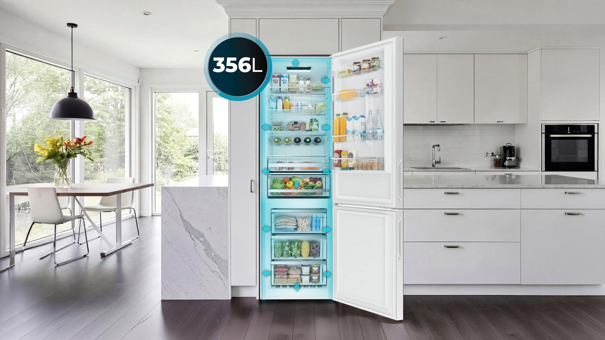 Bolero CoolMarket Combi 356i White Glass D