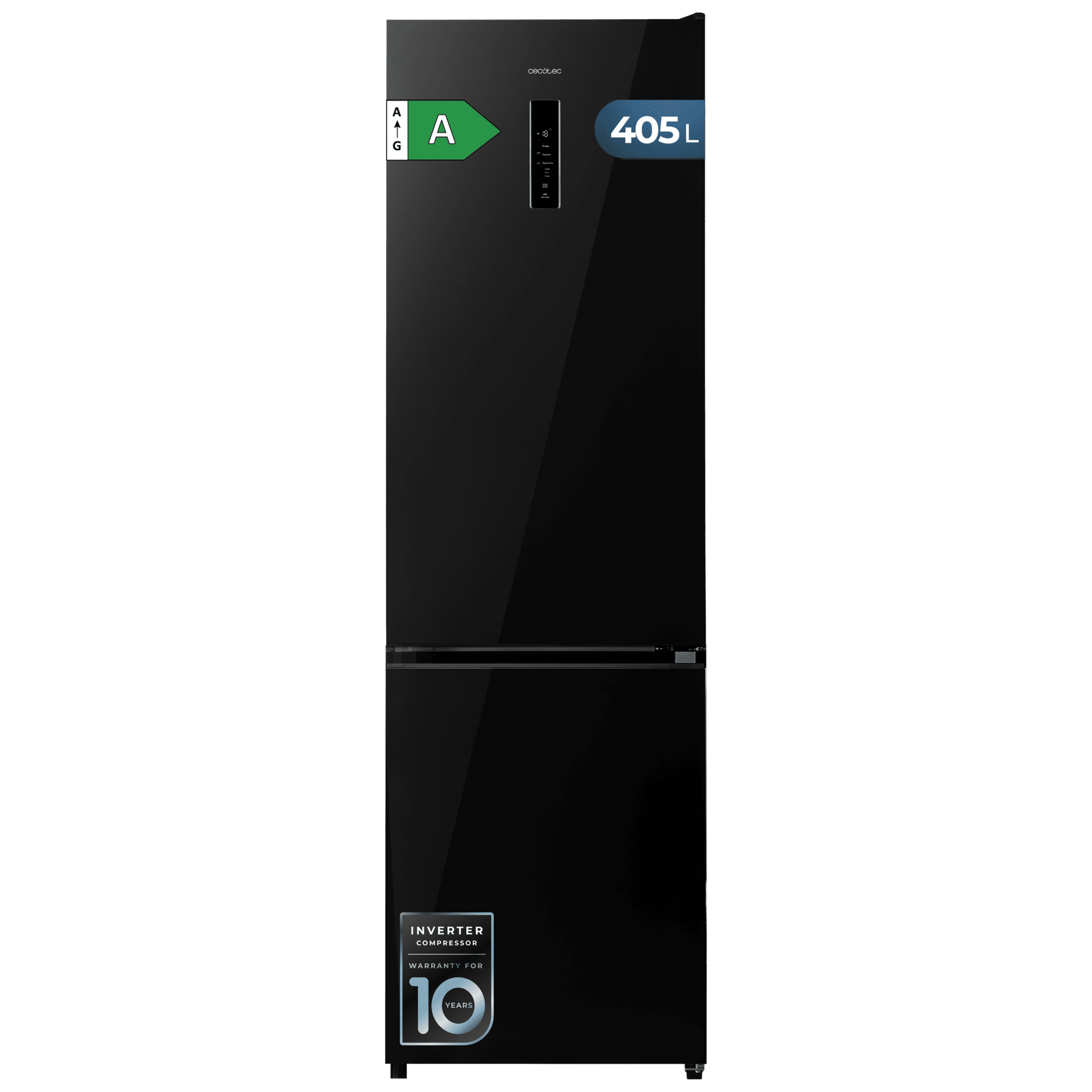 Cecotec Bolero CoolMarket 405 WL Elite Frigorífico Black Glass A