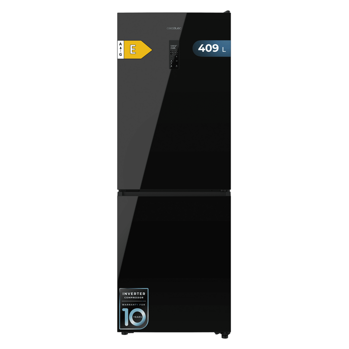 Cecotec Bolero CoolMarket Combi 409L Frigorífico Negro Cristal