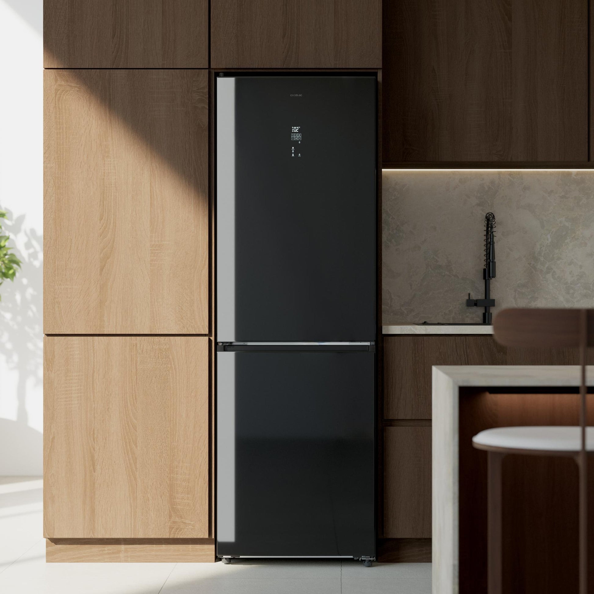 Cecotec Bolero CoolMarket Combi 409L Frigorífico Negro Cristal