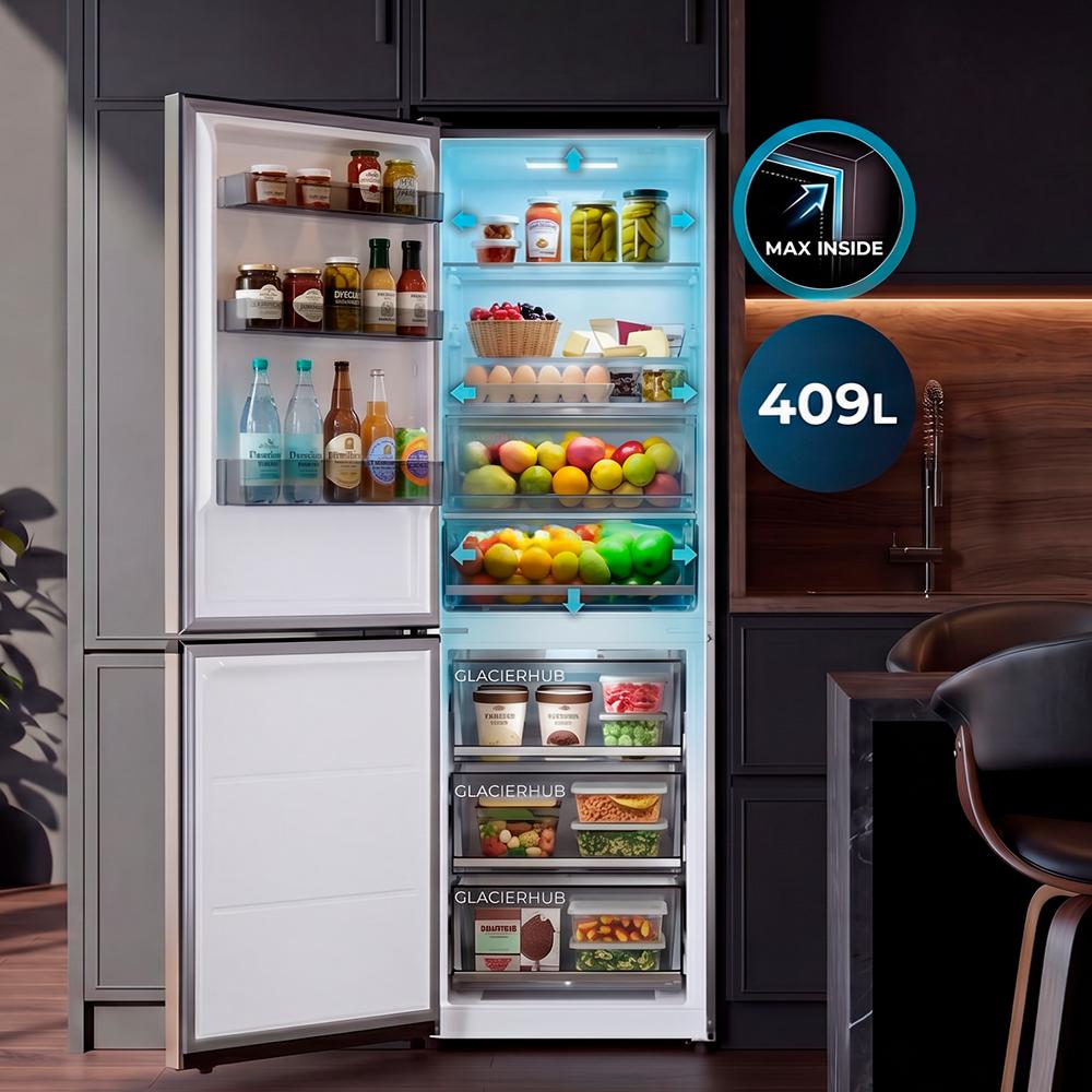 Cecotec Bolero CoolMarket Combi 409 Frigorífico Combi Inox Oscuro 409L