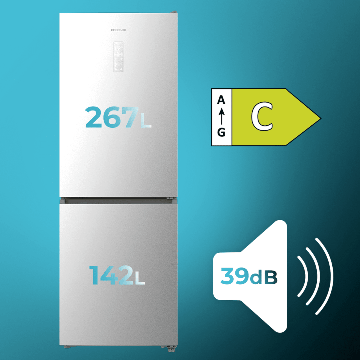 Cecotec Bolero CoolMarket Combi 409 Inox Frigorífico Combi